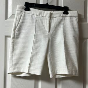 Dalia textured white shorts